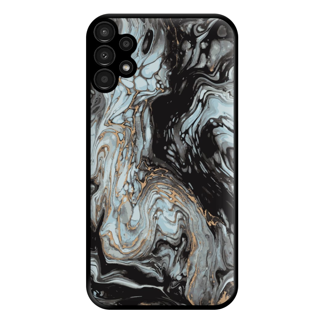 Black And Gold Cloudy Marble Phone Case for Galaxy A13