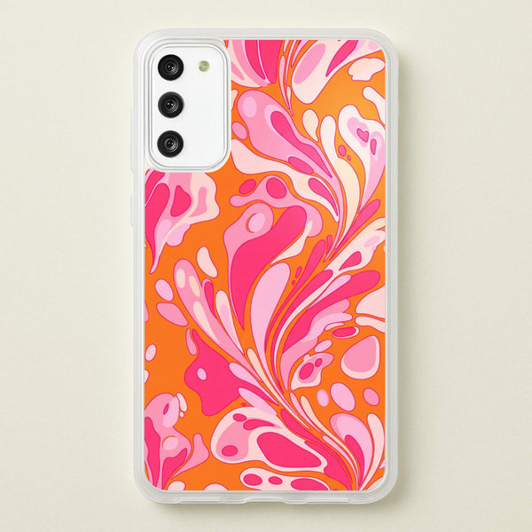 Orange Marble Swirl Phone Case - Galaxy S20FE / Standard
