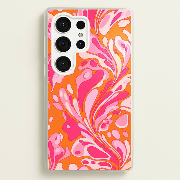 Orange Marble Swirl Phone Case - Galaxy S25 Ultra / Standard