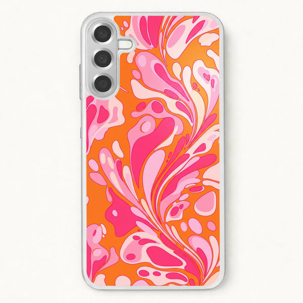 Orange Marble Swirl Phone Case - Galaxy A37 / Standard