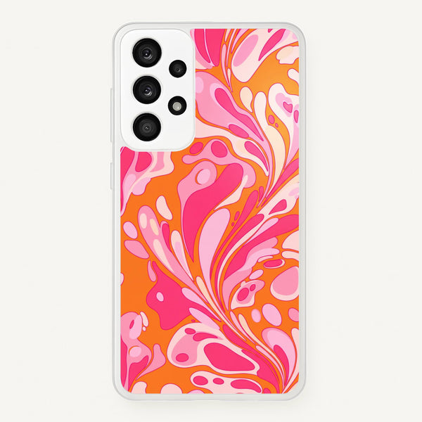 Orange Marble Swirl Phone Case - Galaxy A33 / Standard