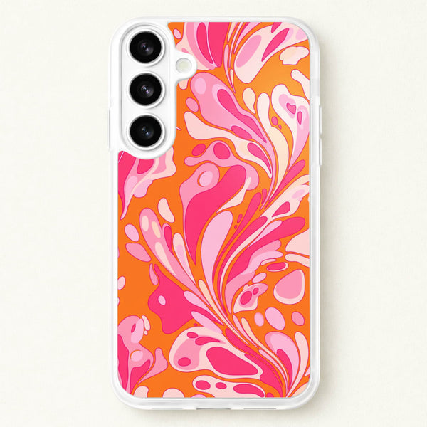 Orange Marble Swirl Phone Case - Galaxy S26 / Standard