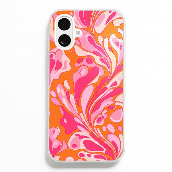 Orange Marble Swirl Phone Case - iPhone 16 / Standard