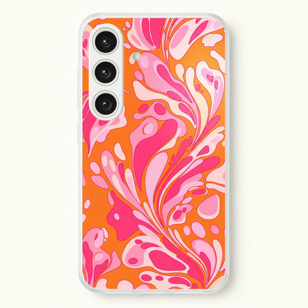 Orange Marble Swirl Phone Case - Galaxy S25 Plus / Standard