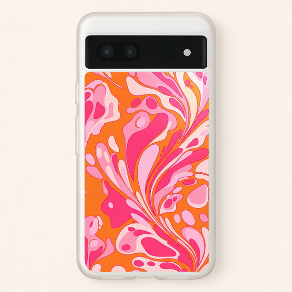 Orange Marble Swirl Phone Case - Google Pixel 7a / Standard
