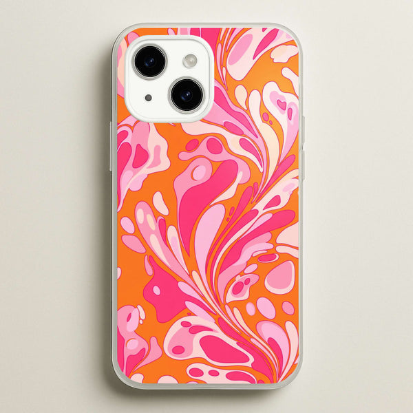 Orange Marble Swirl Phone Case - iPhone 14 / Standard