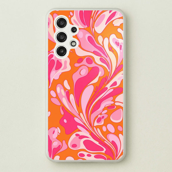 Orange Marble Swirl Phone Case - Galaxy A13 / Standard