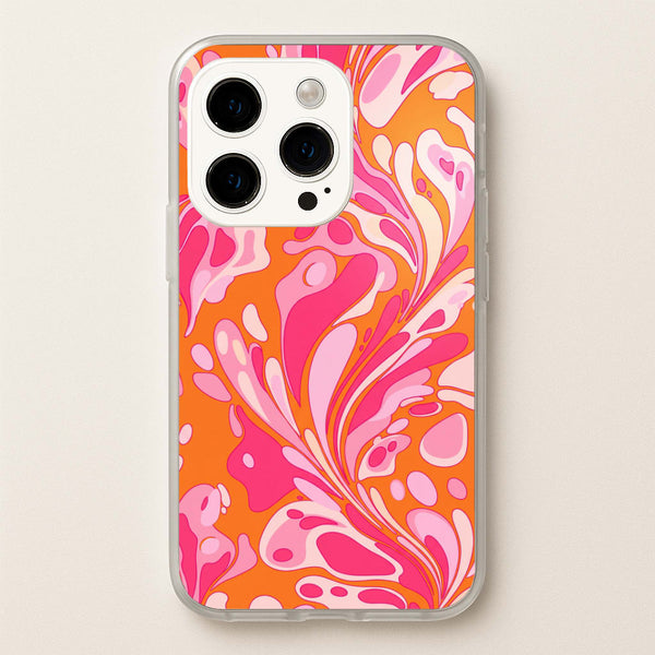 Orange Marble Swirl Phone Case - iPhone 14 Pro / Standard