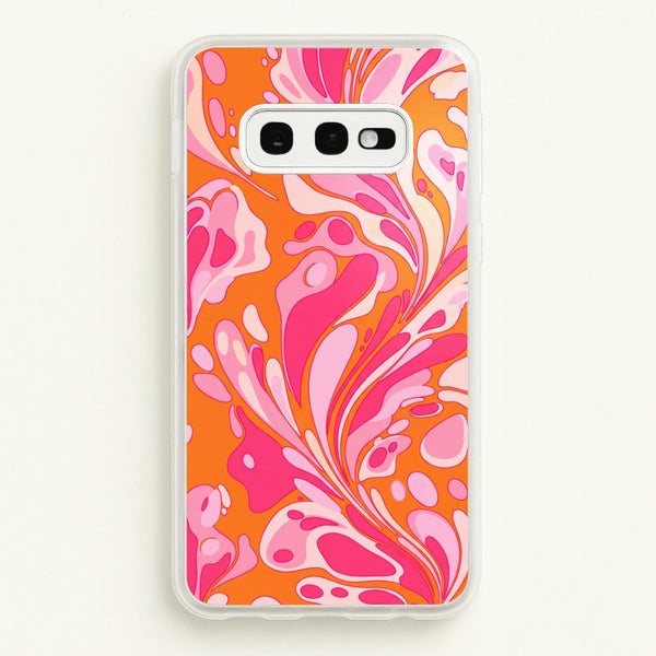 Orange Marble Swirl Phone Case - Galaxy S10e / Standard