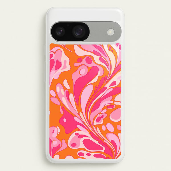 Orange Marble Swirl Phone Case - Google Pixel 9 / 9 Pro / Standard
