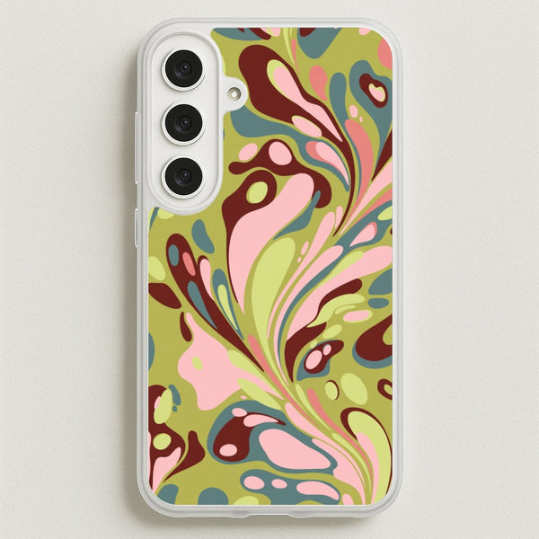 Green Marble Swirl Phone Case - Galaxy S25FE / Standard