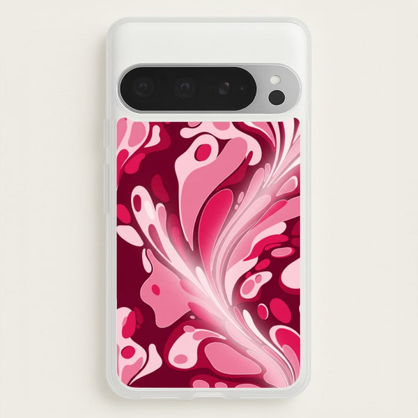 Burgundy & Pink Marble Swirl Phone Case - Google Pixel 9 Pro XL / Standard