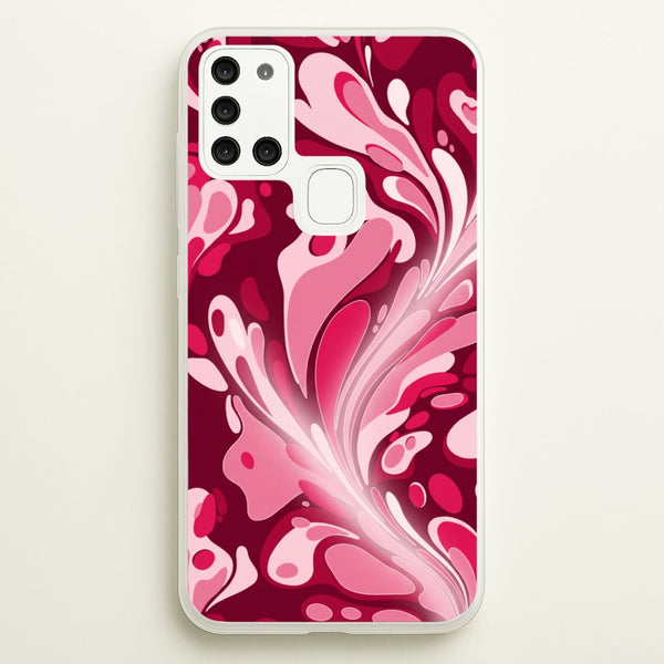 Burgundy & Pink Marble Swirl Phone Case - Galaxy A21s / Standard