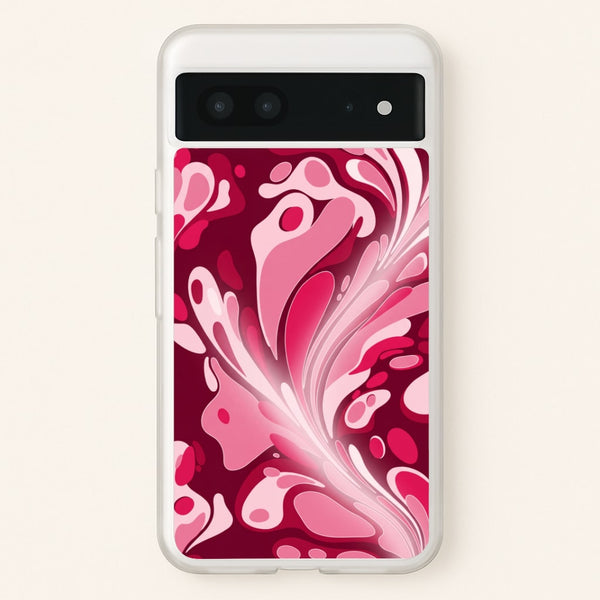 Burgundy & Pink Marble Swirl Phone Case - Google Pixel 7 / Standard