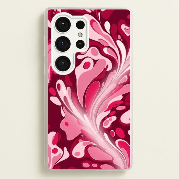 Burgundy & Pink Marble Swirl Phone Case - Galaxy S25 Ultra / Standard
