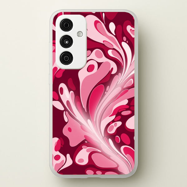 Burgundy & Pink Marble Swirl Phone Case - Galaxy A55 / Standard