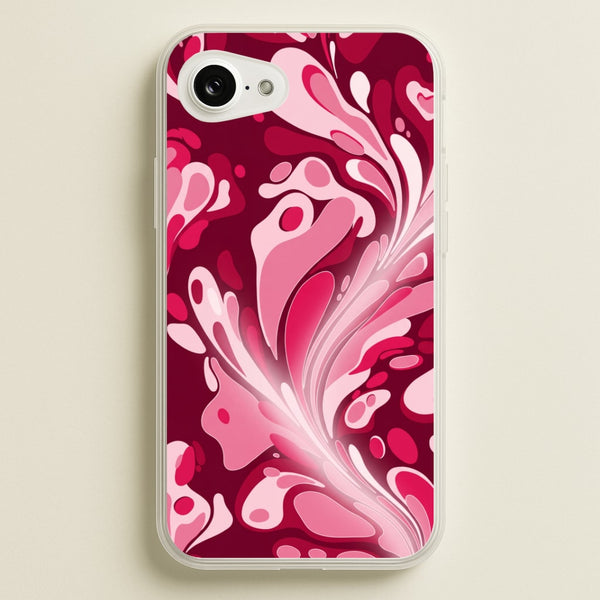 Burgundy & Pink Marble Swirl Phone Case - iPhone 16e / Standard