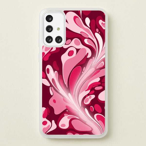 Burgundy & Pink Marble Swirl Phone Case - Galaxy A71 / Standard