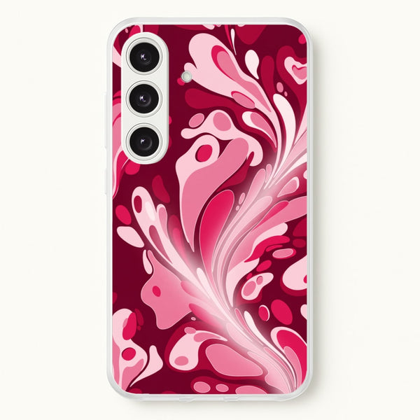Burgundy & Pink Marble Swirl Phone Case - Galaxy S25 Plus / Standard