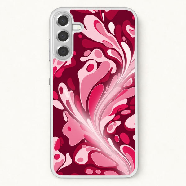 Burgundy & Pink Marble Swirl Phone Case - Galaxy A37 / Standard