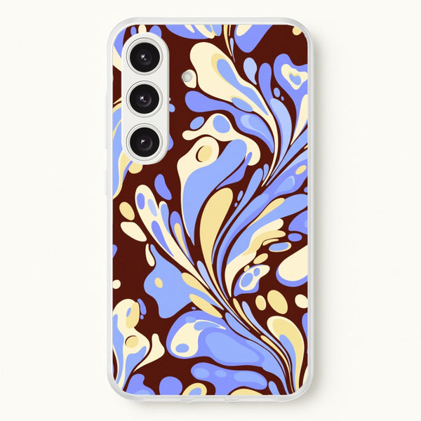 Blue, Yellow & Brown Marble Swirl Phone Case - Galaxy S25 Plus / Standard