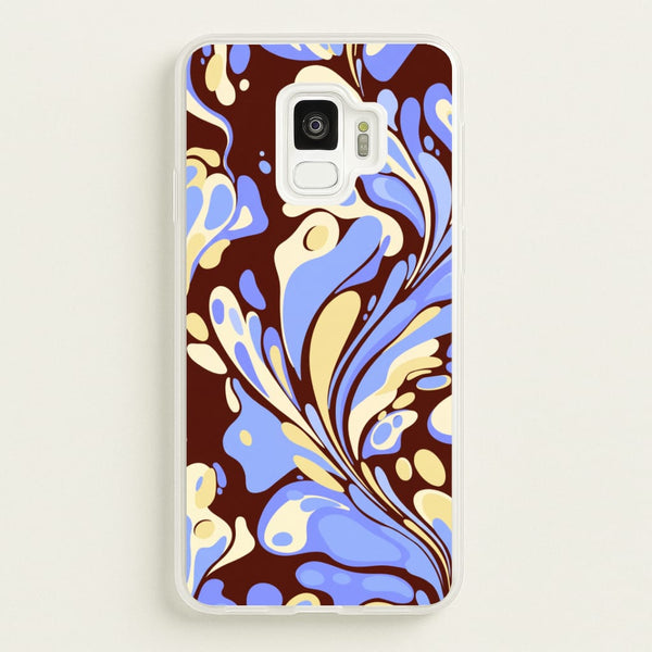 Blue, Yellow & Brown Marble Swirl Phone Case - Galaxy S9 / Standard