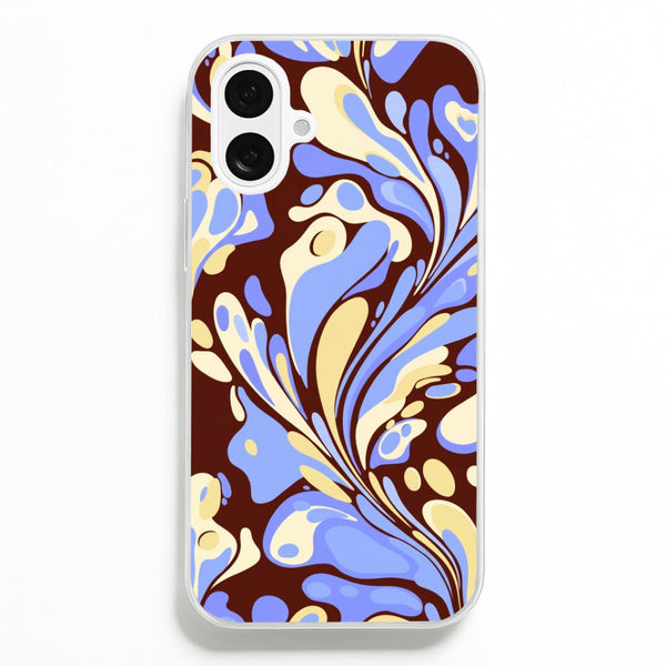 Blue, Yellow & Brown Marble Swirl Phone Case - iPhone 16 Plus / Standard