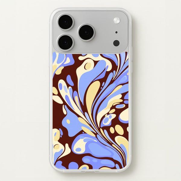 Blue, Yellow & Brown Marble Swirl Phone Case - iPhone 17 Pro Max / Standard