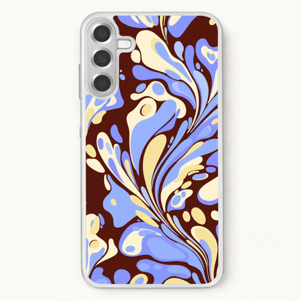 Blue, Yellow & Brown Marble Swirl Phone Case - Galaxy A37 / Standard