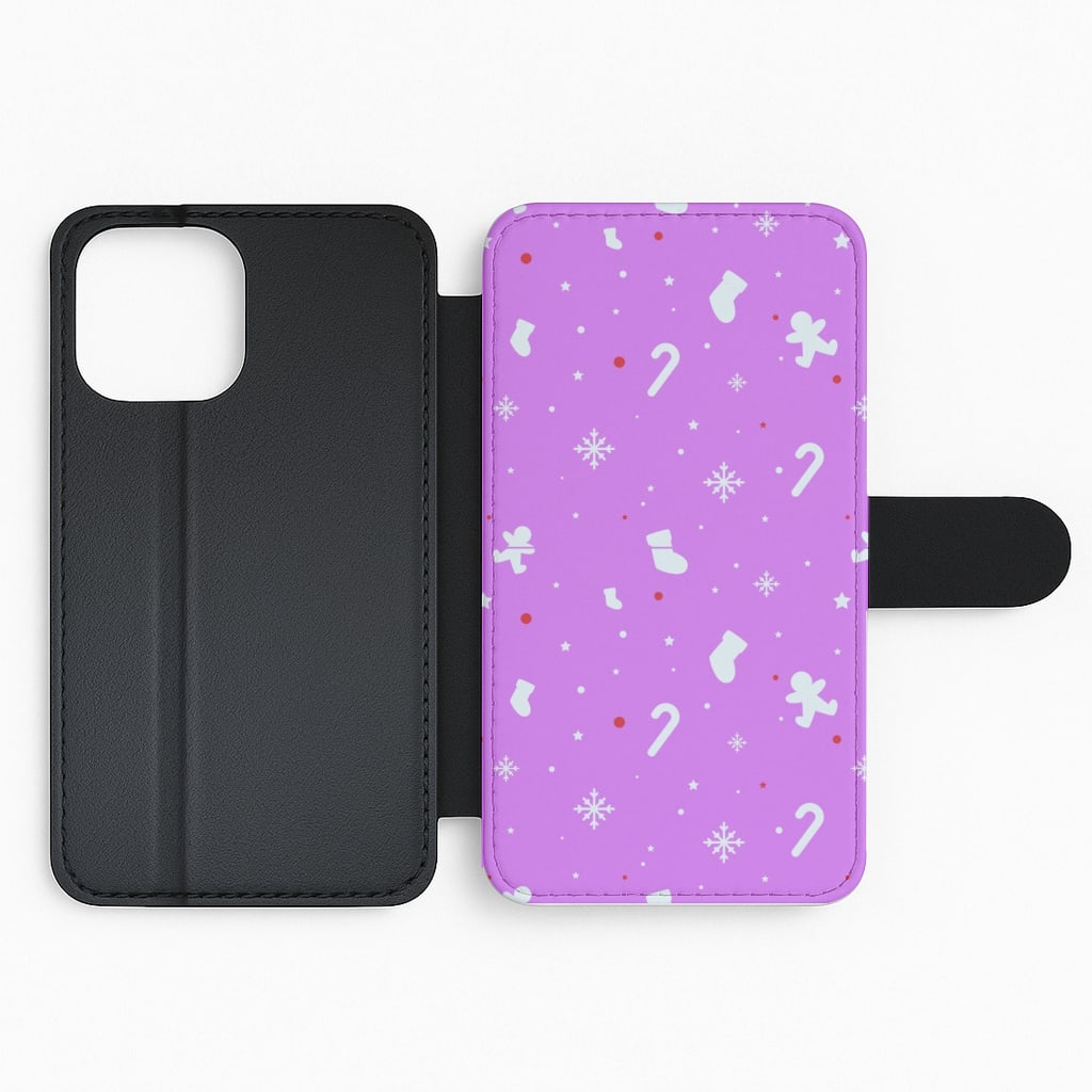 Festive Pattern - Purple Flip Phone Case