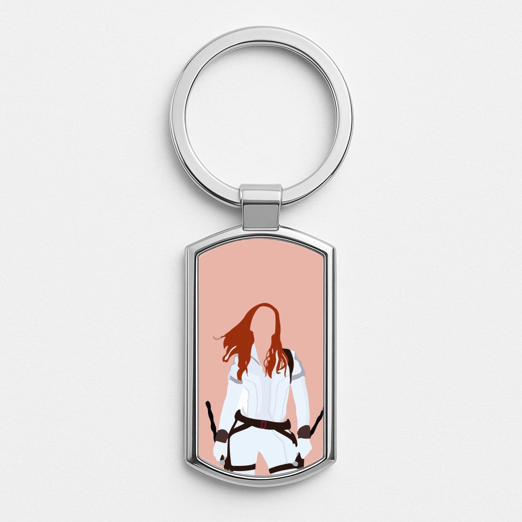Black Widow Silver Keyring