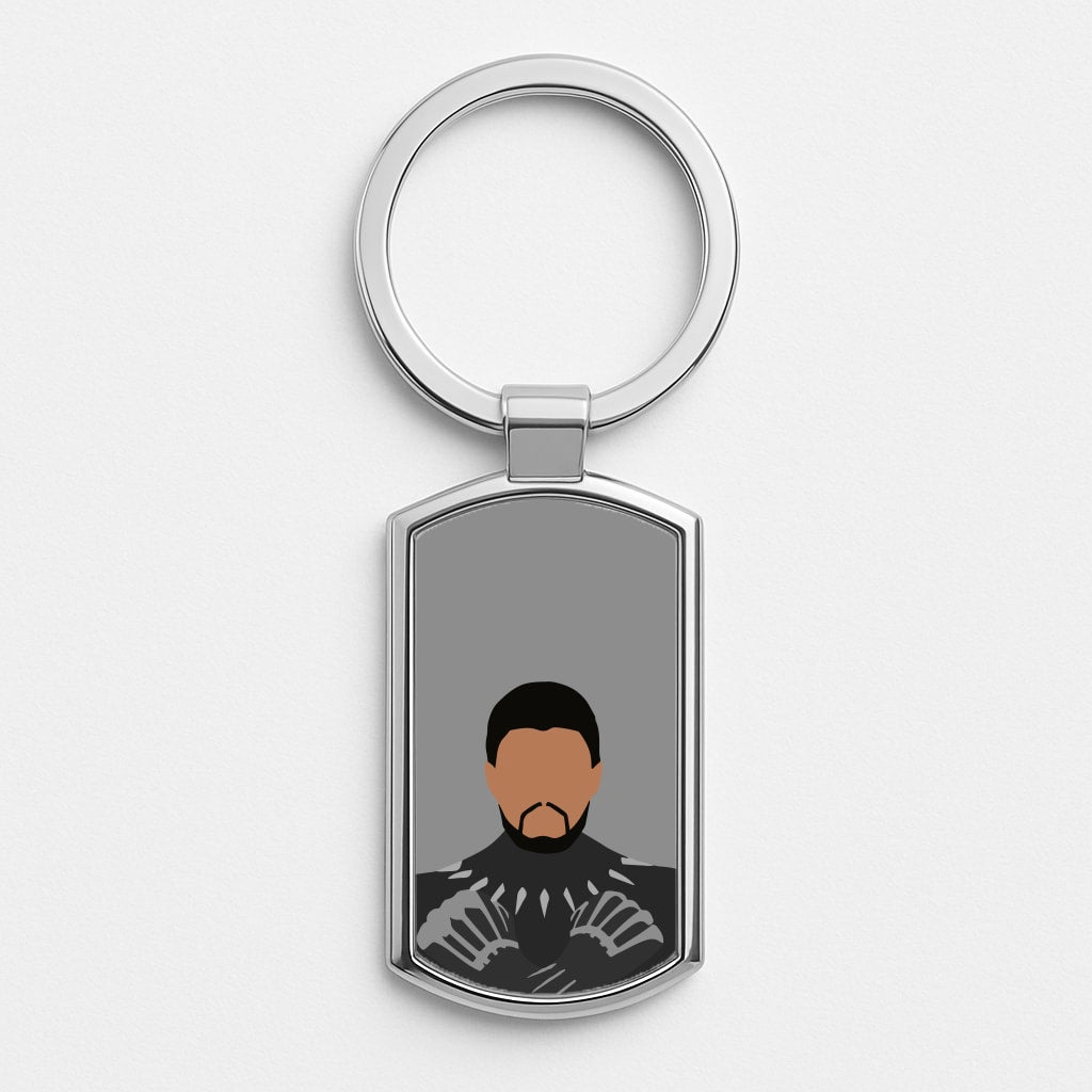 Black Panther Silver Keyring