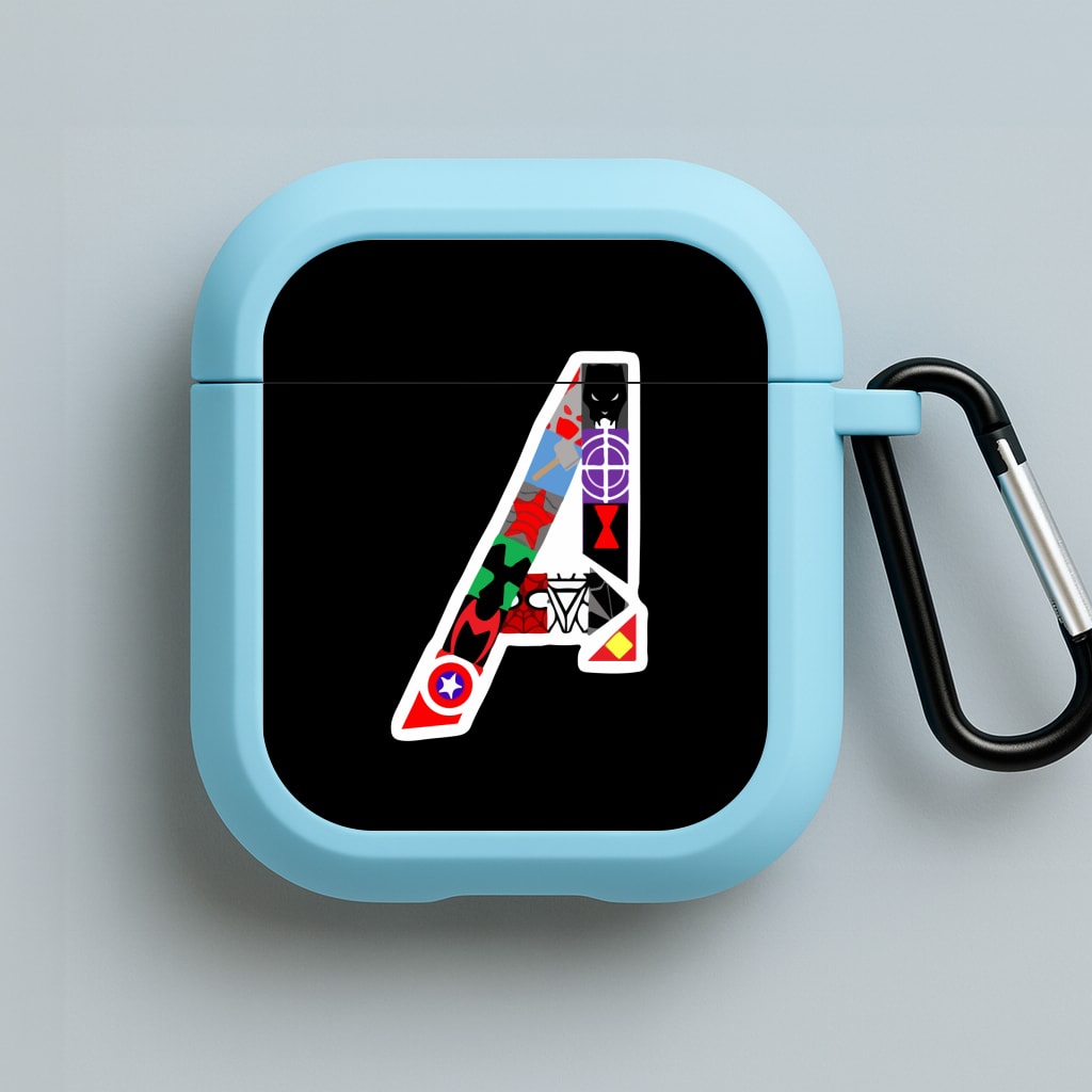 Avengers Logo - Marvel Blue AirPods Case