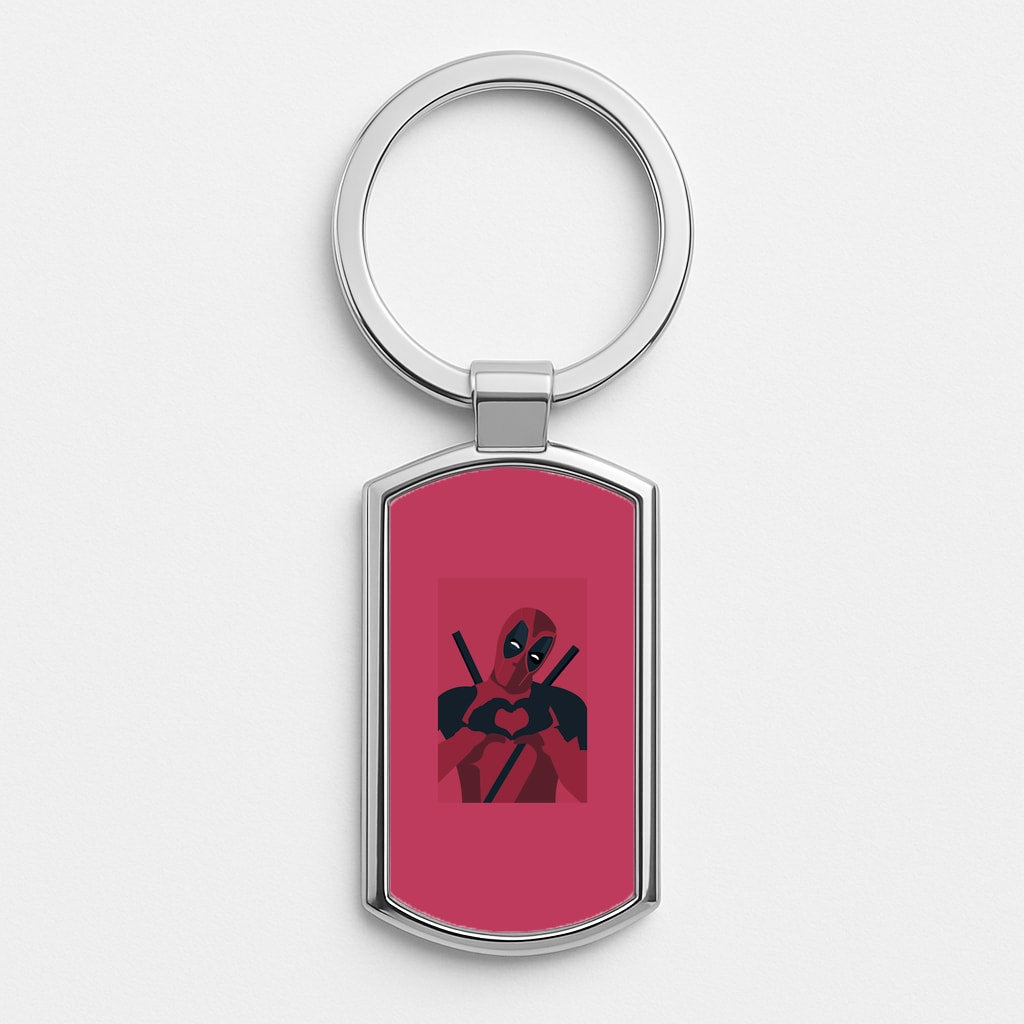 DP heart Silver Keyring