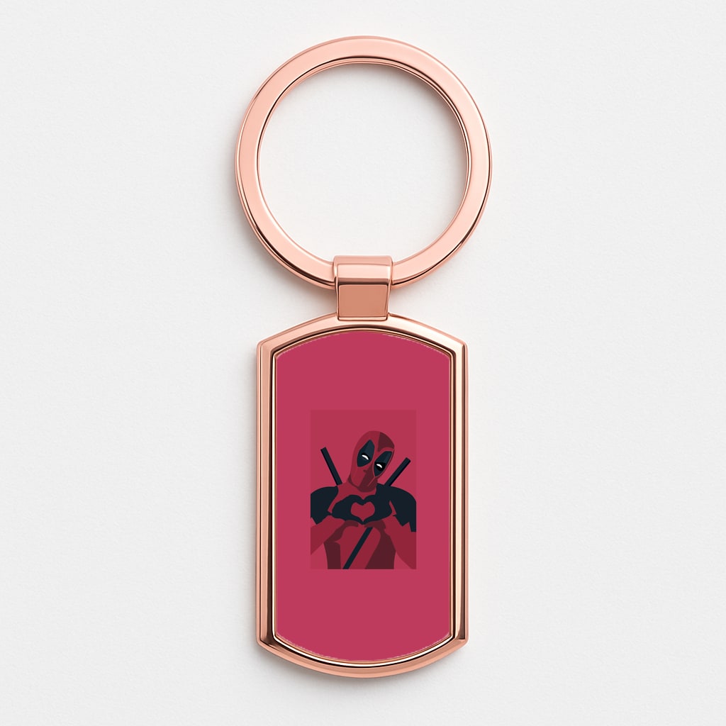 DP heart Rose Gold Keyring