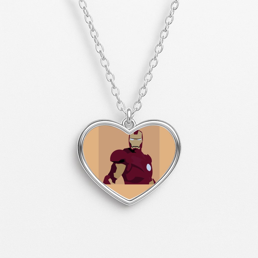 Iron man mask Heart Necklace