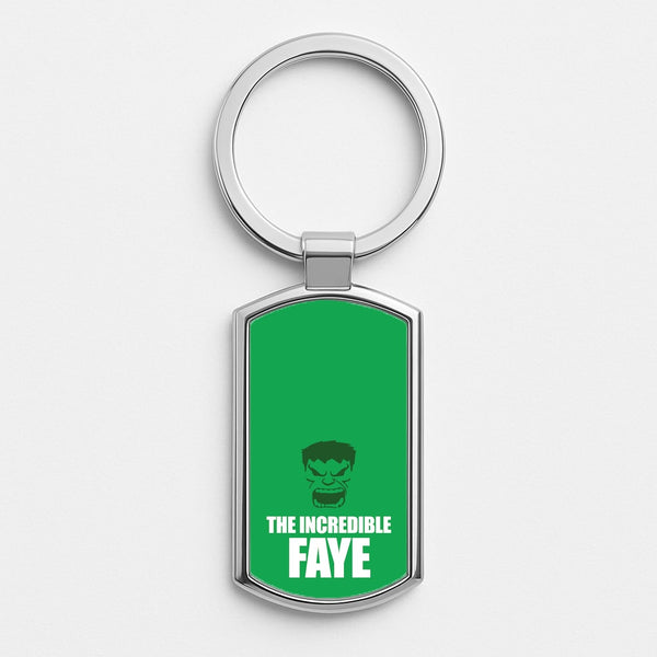 Hulk - Personalised Superhero Comic Silver Keyring