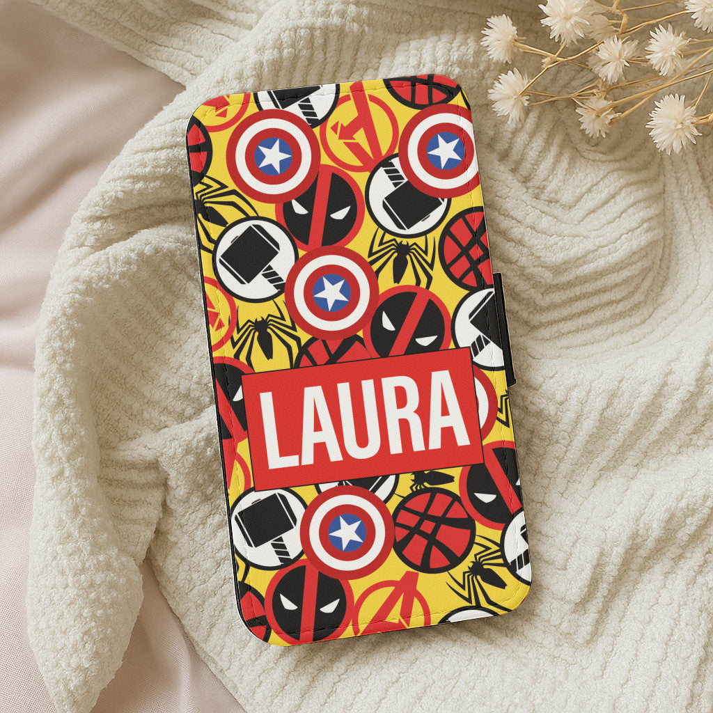 Collage - Personalised Superhero Comic Wallet Phone Case
