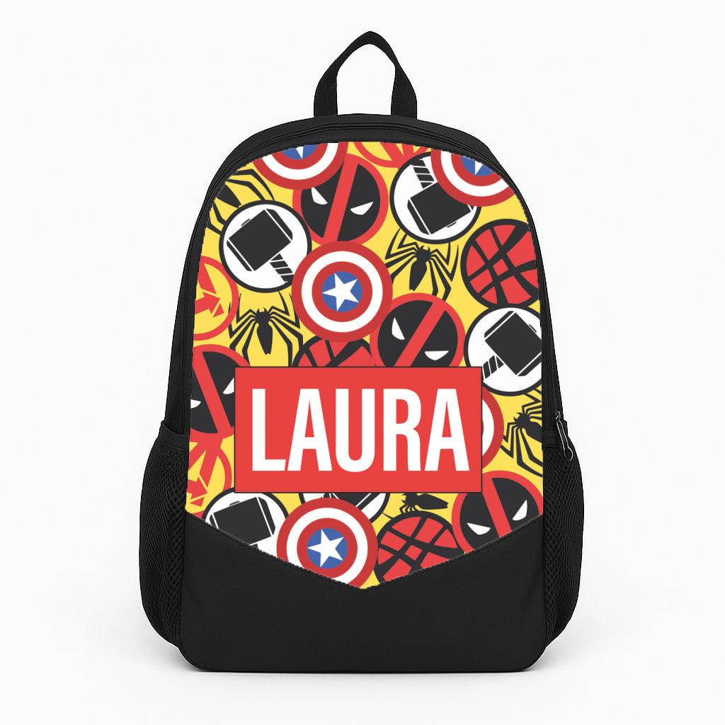 Collage - Personalised Superhero Comic Large Backpack