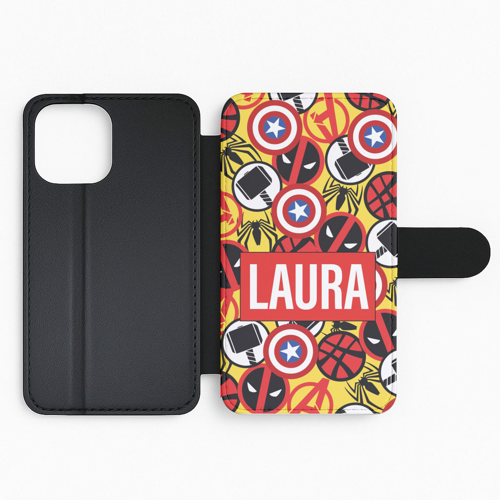 Collage - Personalised Superhero Comic Flip Phone Case
