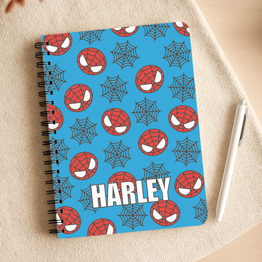 Spiderman And Webs - Personalised Superhero Comic Notepad