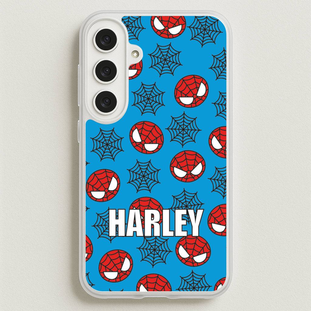 Spiderman And Webs - Personalised Superhero Comic Phone Case for Galaxy S25FE