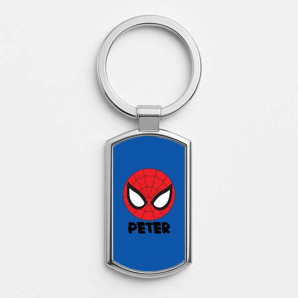 SpiderMan - Personalised Superhero Comic Silver Keyring