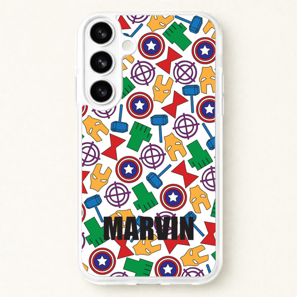 Icon Pattern - Personalised Superhero Comic Phone Case for Galaxy S26