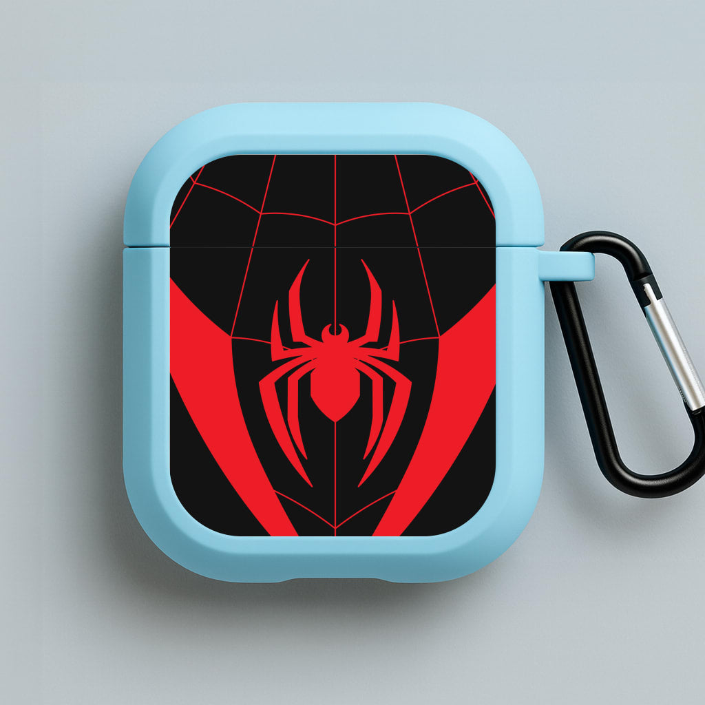 Red And Black Spider Costume Blue AirPods Case