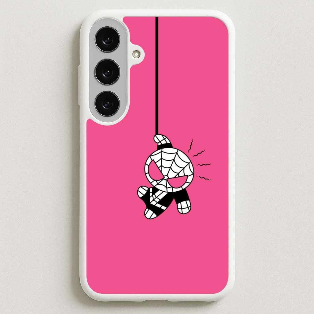 Pink Hanging Spider Hero Phone Case for Galaxy S25FE