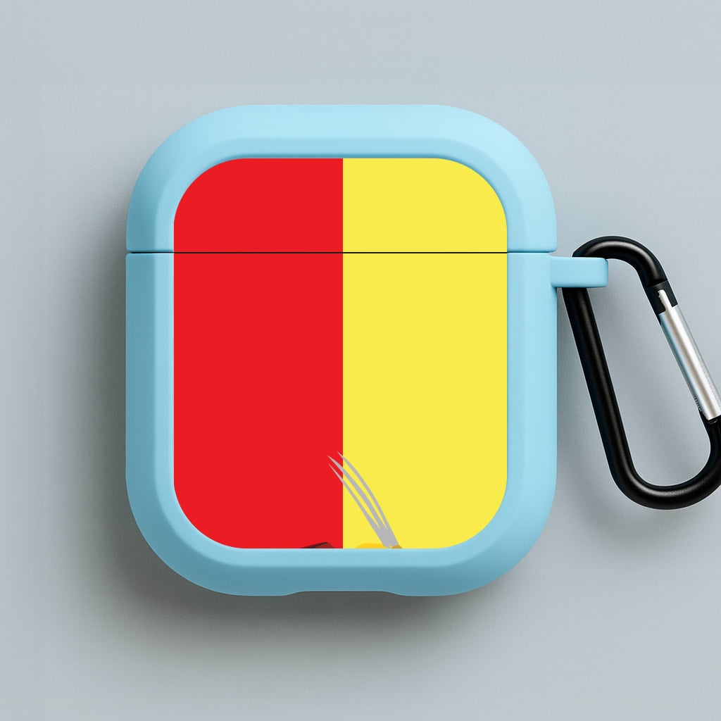 Red And Yellow Heroes Love Heart Blue AirPods Case