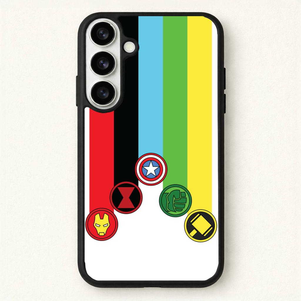 Superhero Team Colourful Symbols Phone Case for Galaxy S26 Plus