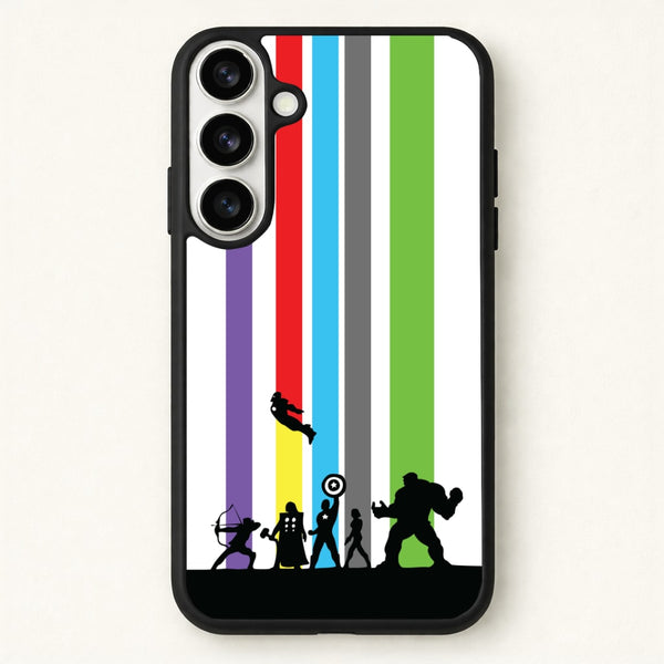 Superhero Team Silhouette Phone Case for Galaxy S26