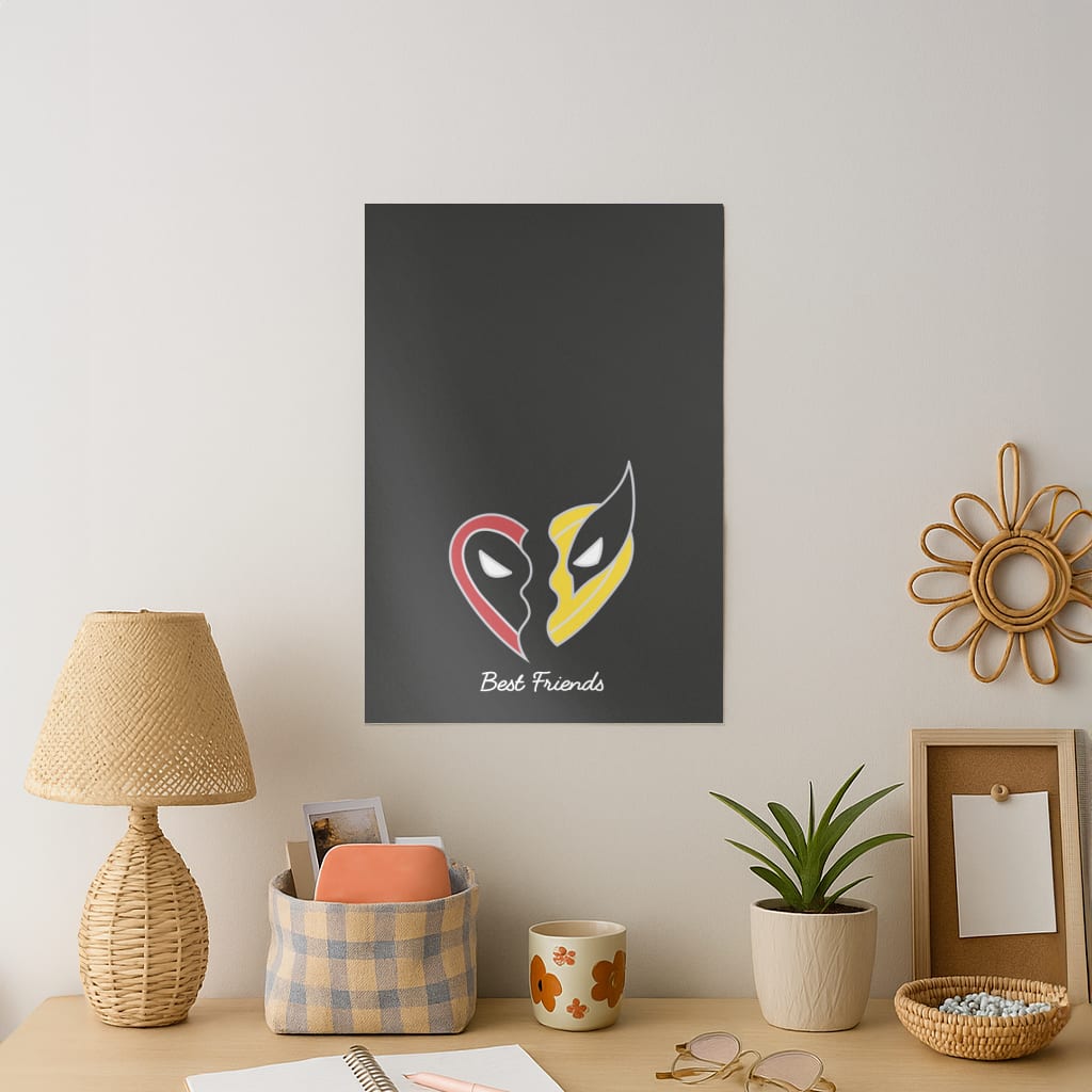 Superhero Best Friends Locket Art Print